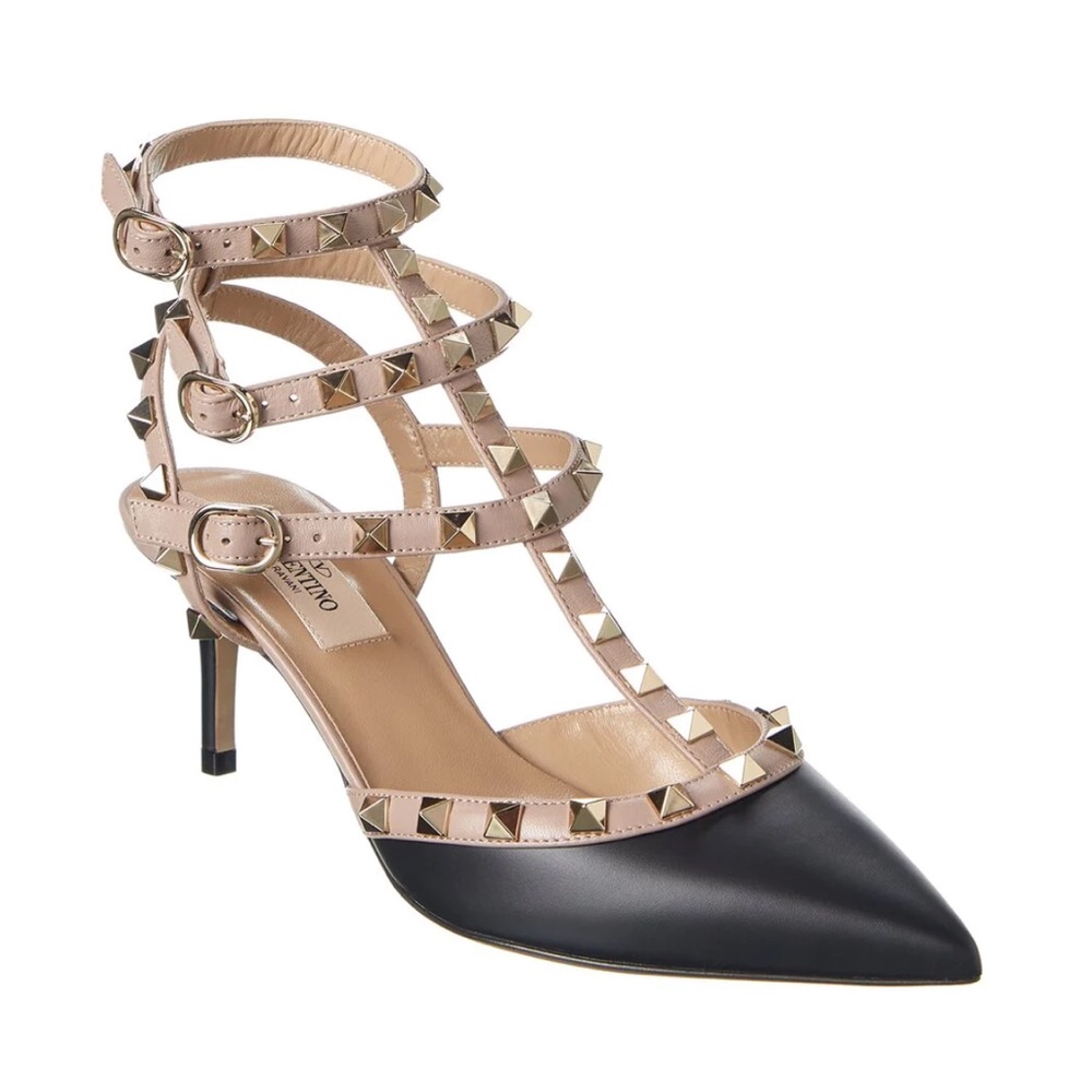 Valentino Garavani Caged Rockstud Kitten Heel Pump 65mm